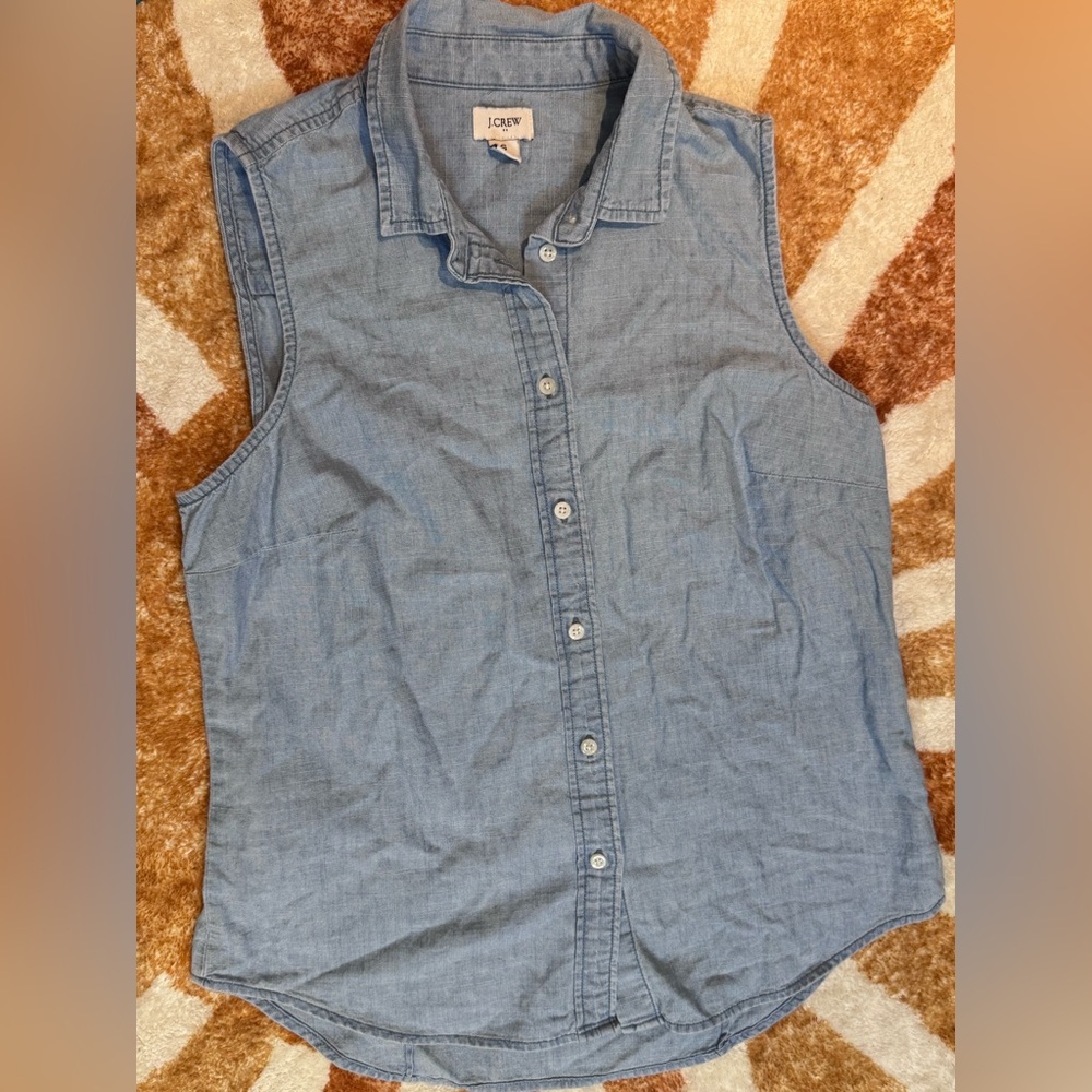 J. Crew Light Blue Chambray Top